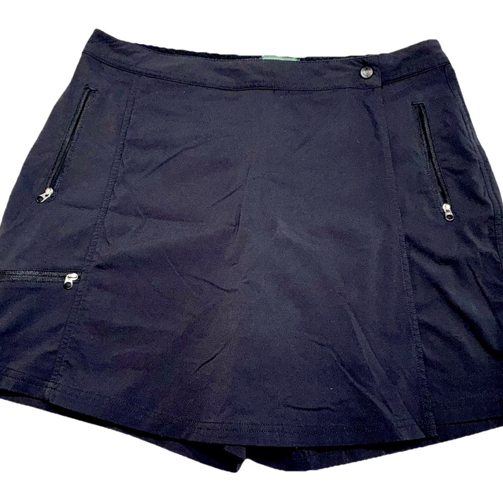 L.L. Bean Womens Everyday Performance Wrap Skort Short Black Size 14 outdoors